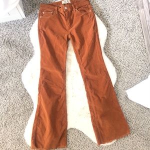 Free People Burnt Orange corduroy flare pants